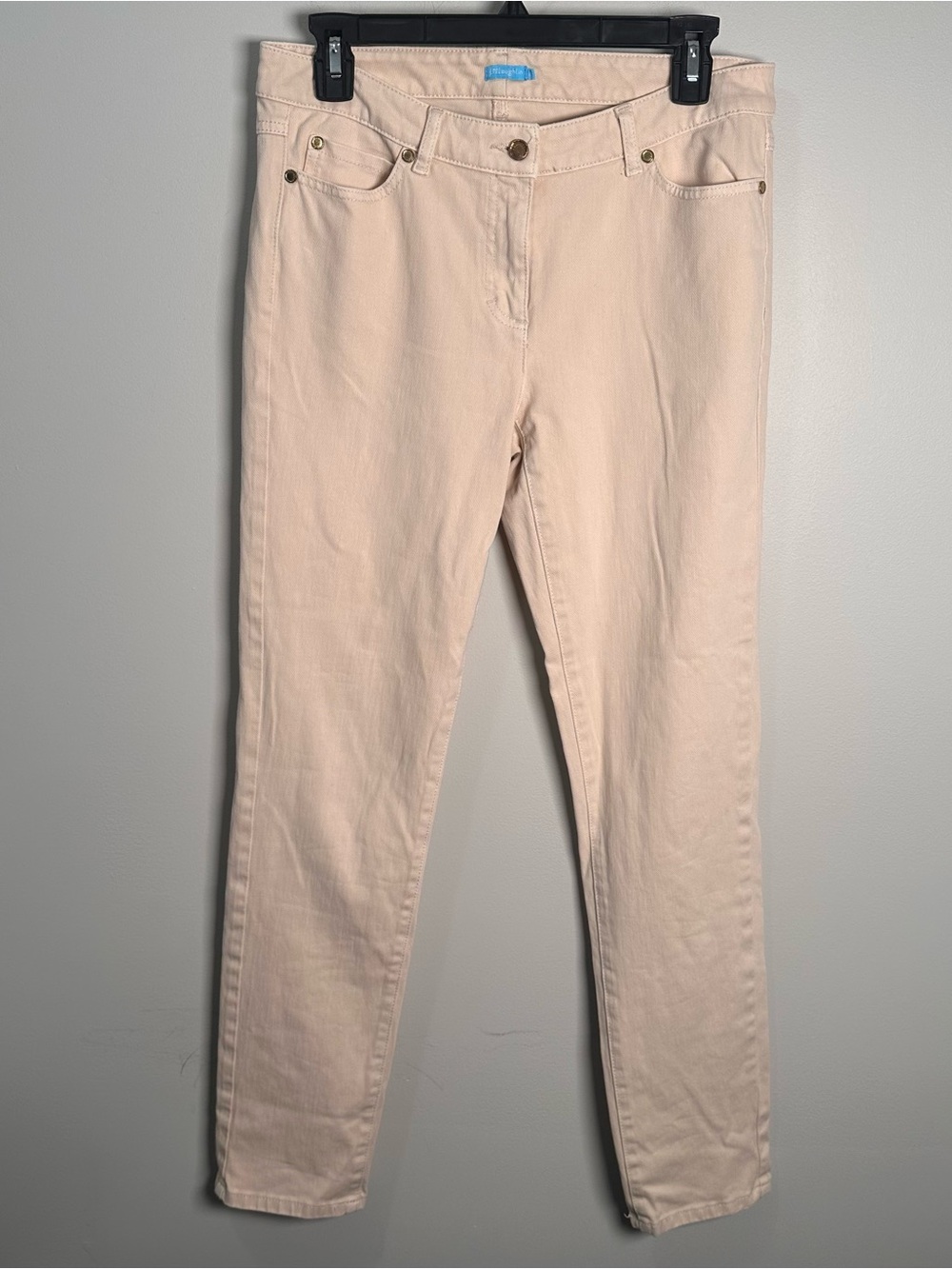 J. McLAUGHLIN Jeans Cream Slim Leg Pants Stretch Cotton Size 8